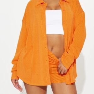 Fashion Nova Vibrant Orange Cardigan